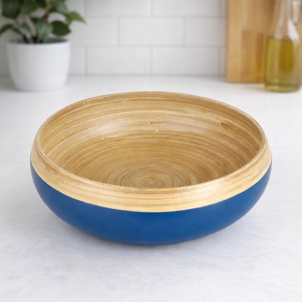 Coastal spun Bamboo Bowl (Tone Blue)
