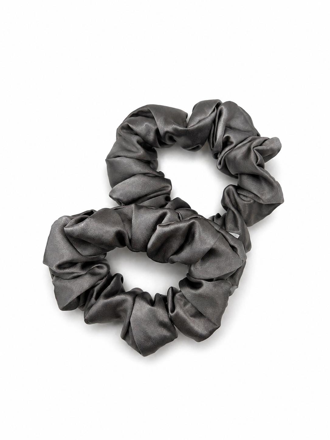 Silk Scrunchie Gift Duo | Obsidian Grey