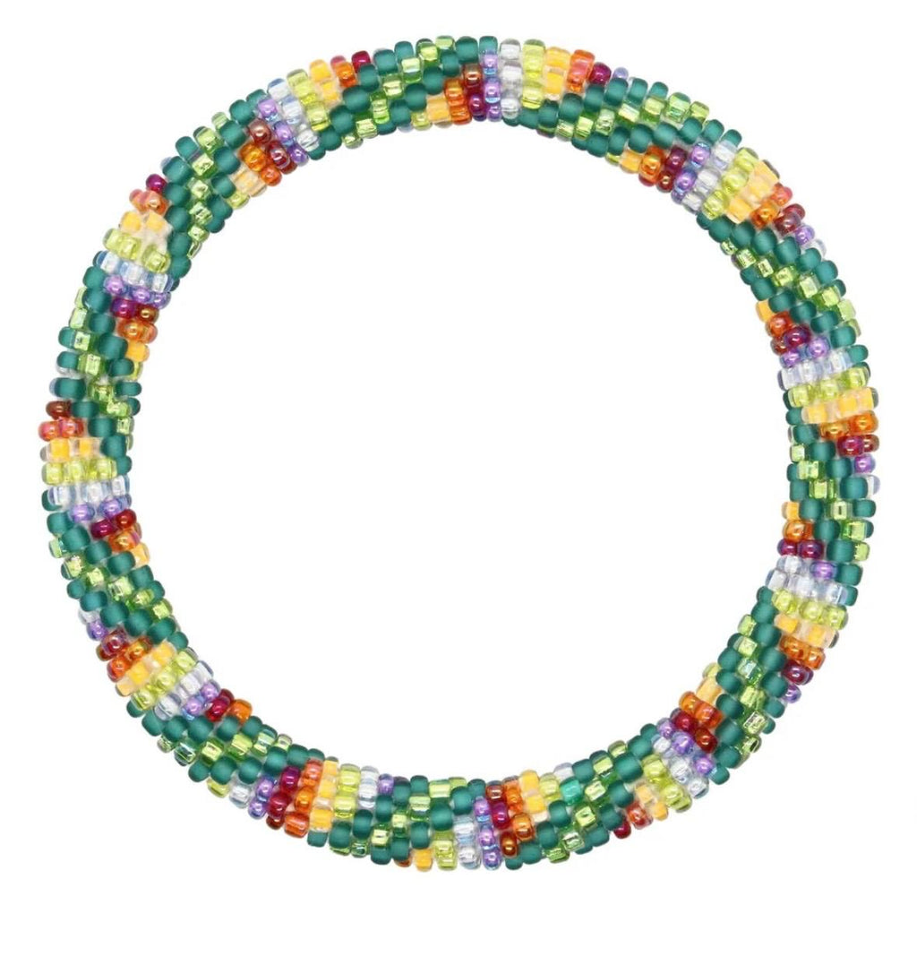 Handcrafted Glass Bead Bracelet- FOREST LIGHT 🚦
