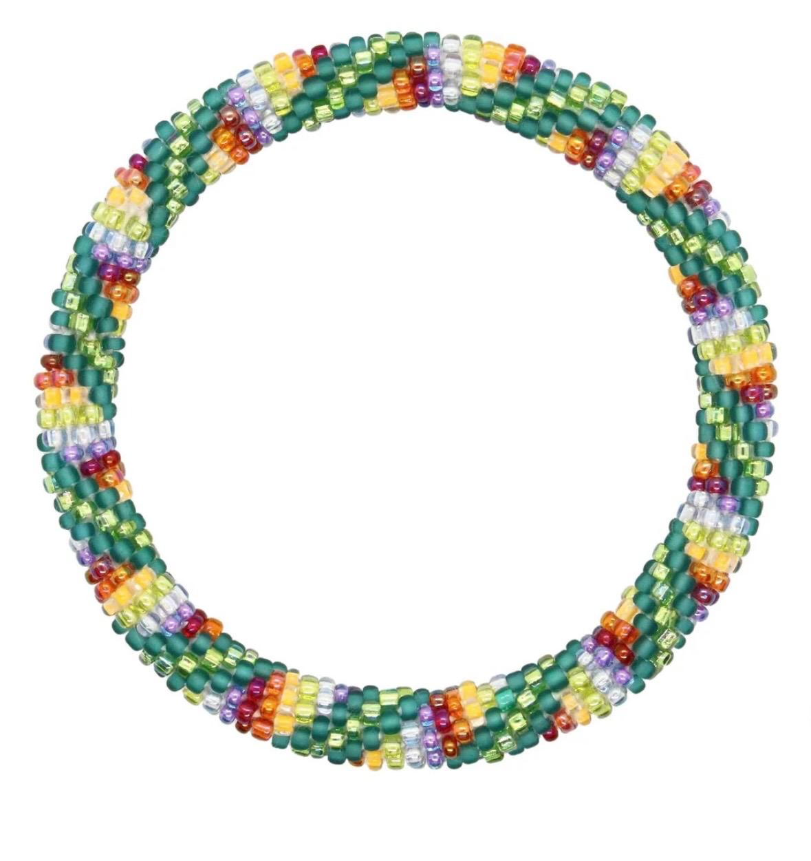Handcrafted Glass Bead Bracelet- FOREST LIGHT 🚦