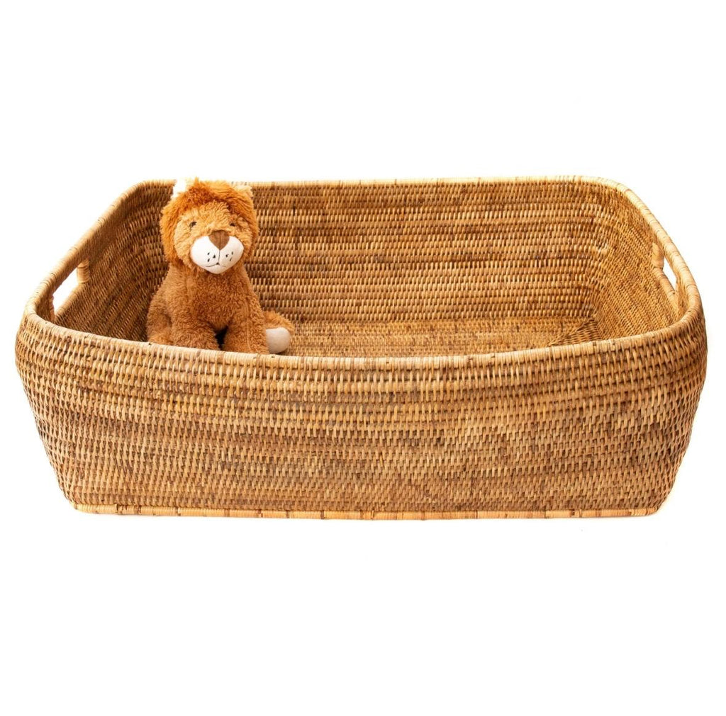 Honey Brown Rattan Lattice basket