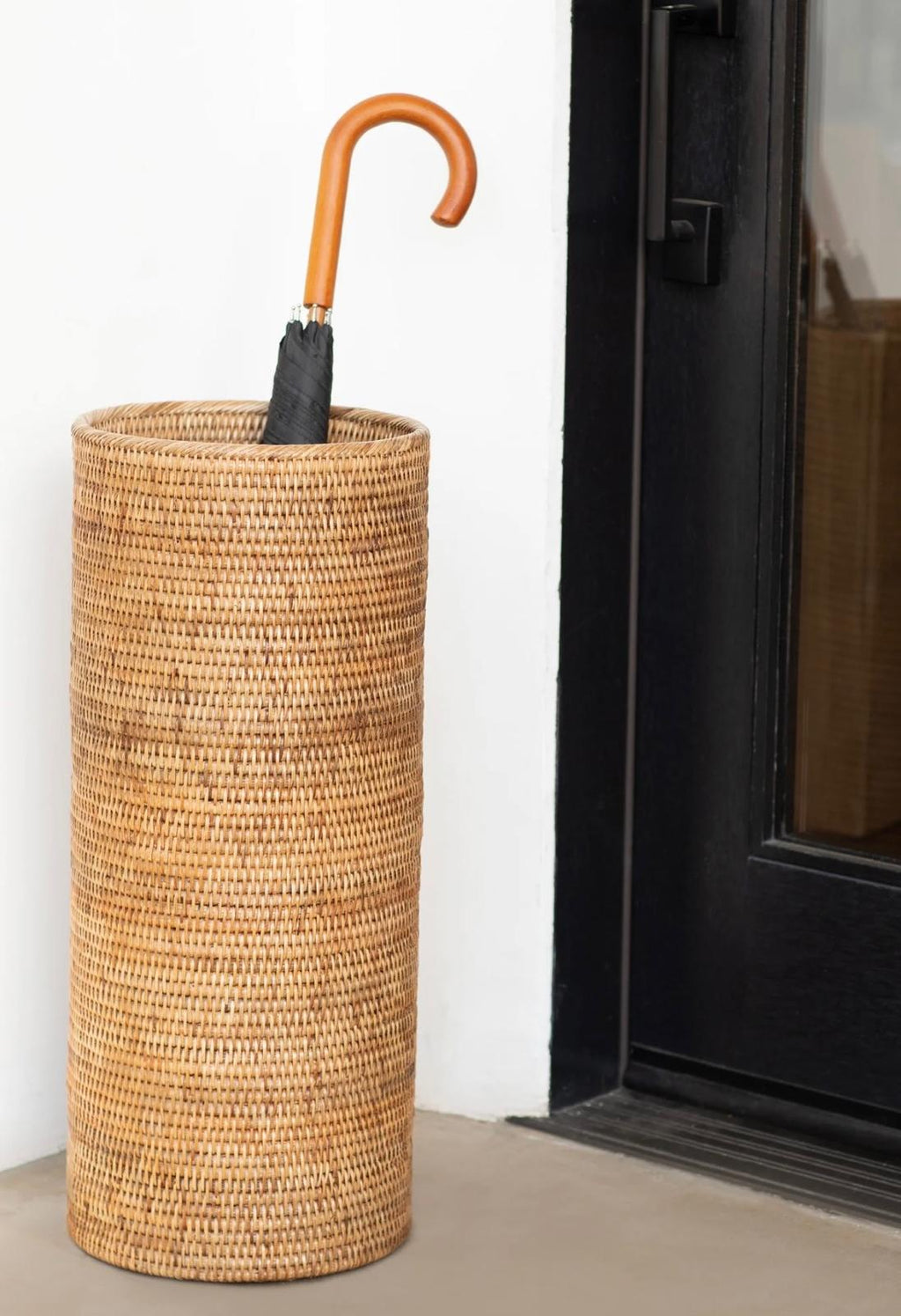 Handwoven Rattan Umbrella Stand (Natural)