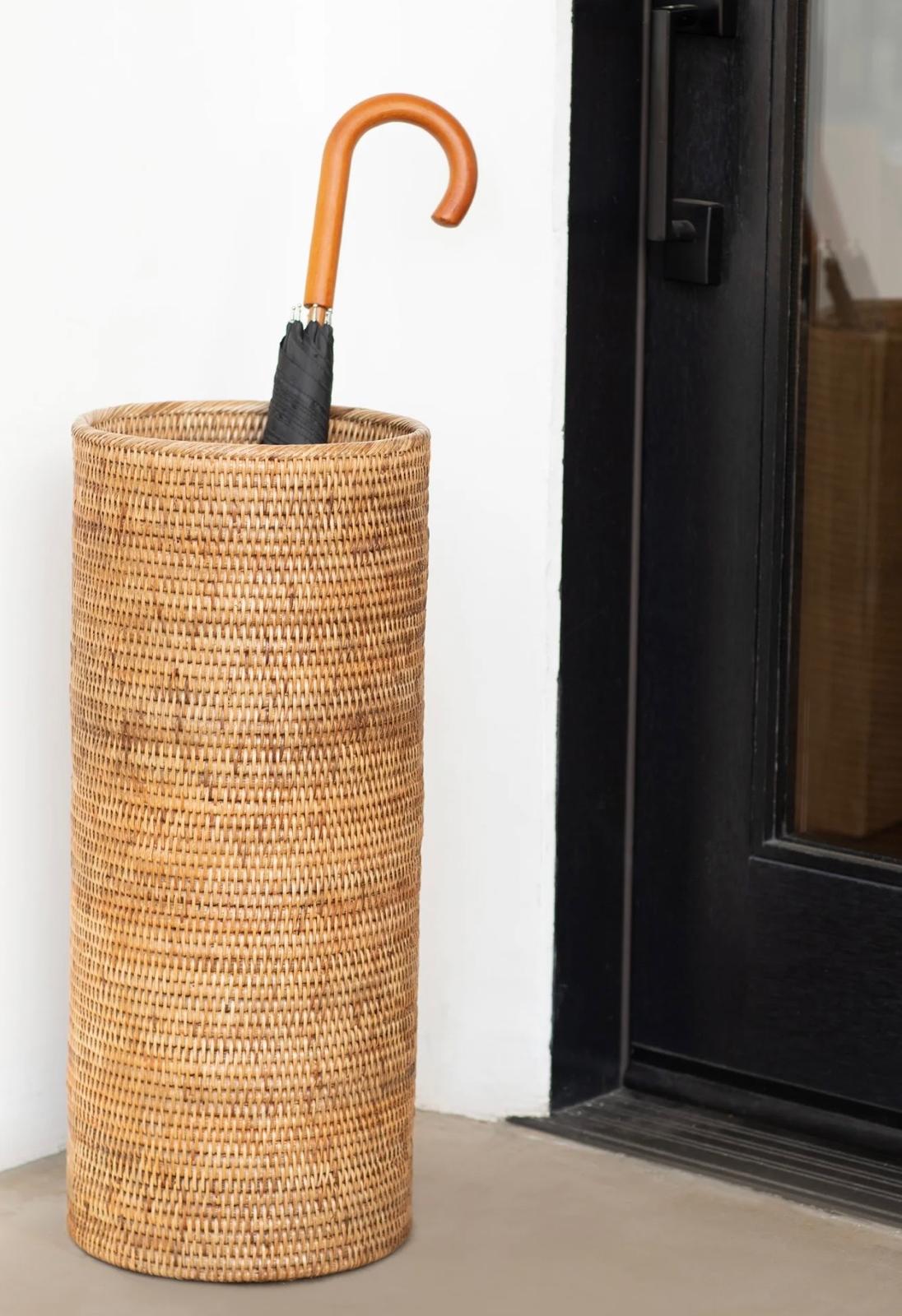 Handwoven Rattan Umbrella Stand (Natural)