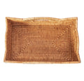 Honey Brown Wavy Edge Rattan Organizer Tray