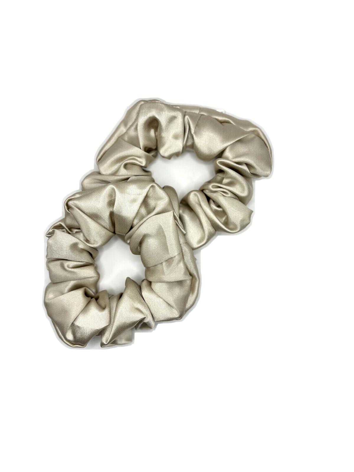 Silk Scrunchie Gift Duo | Light Khaki