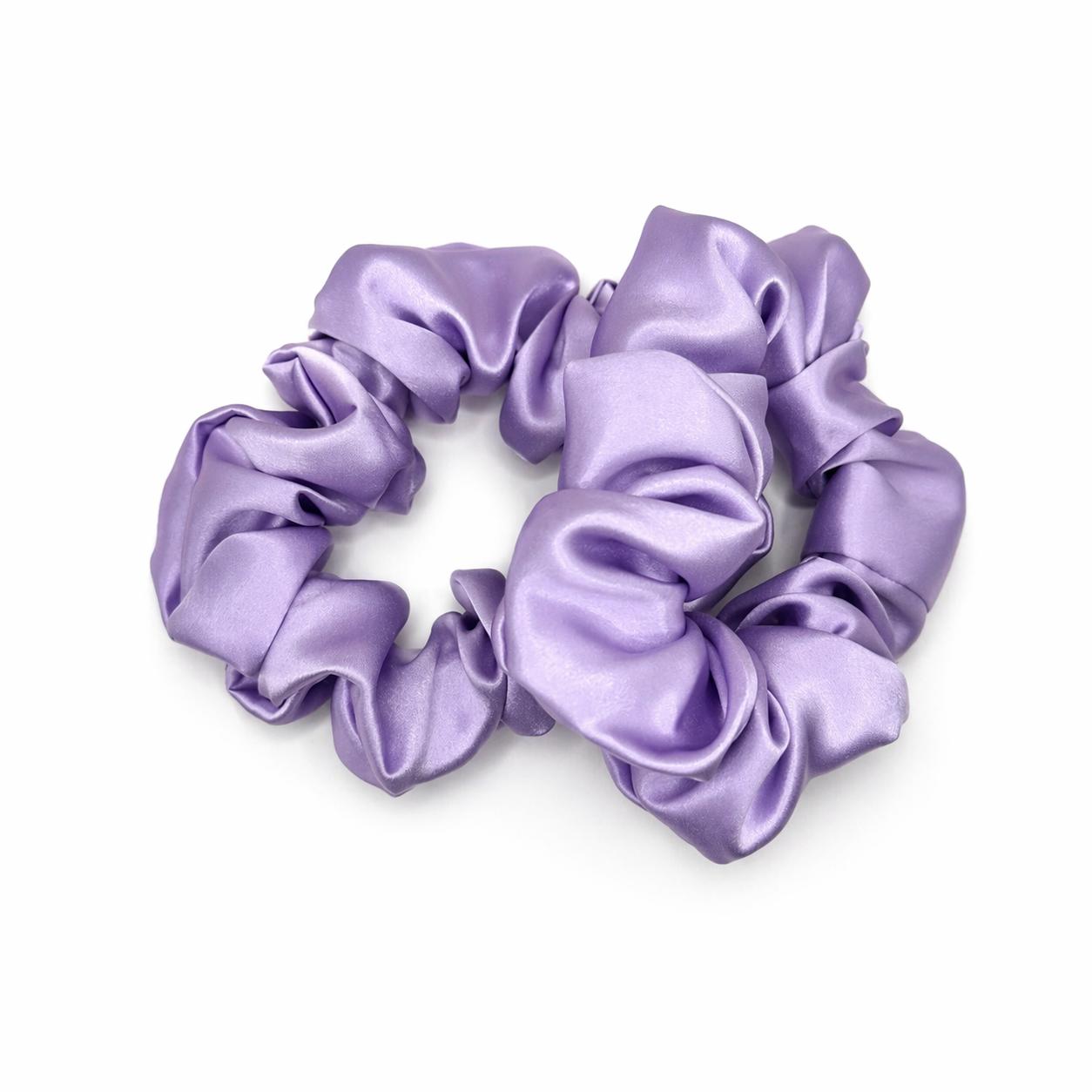 Silk Scrunchie Gift Duo: Lavender Mist