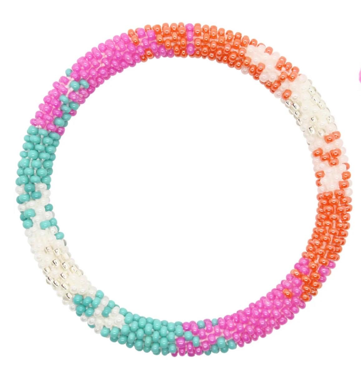 Handcrafted Glass Bead Bracelet - MOONLIT ROSE 🌹