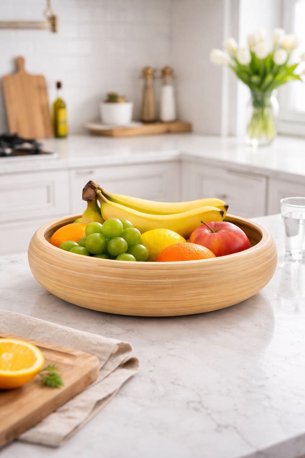 Artisan Spun Bamboo Fruit Bowl (Natural)