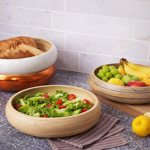 Artisan Spun Bamboo Fruit Bowl (Natural)