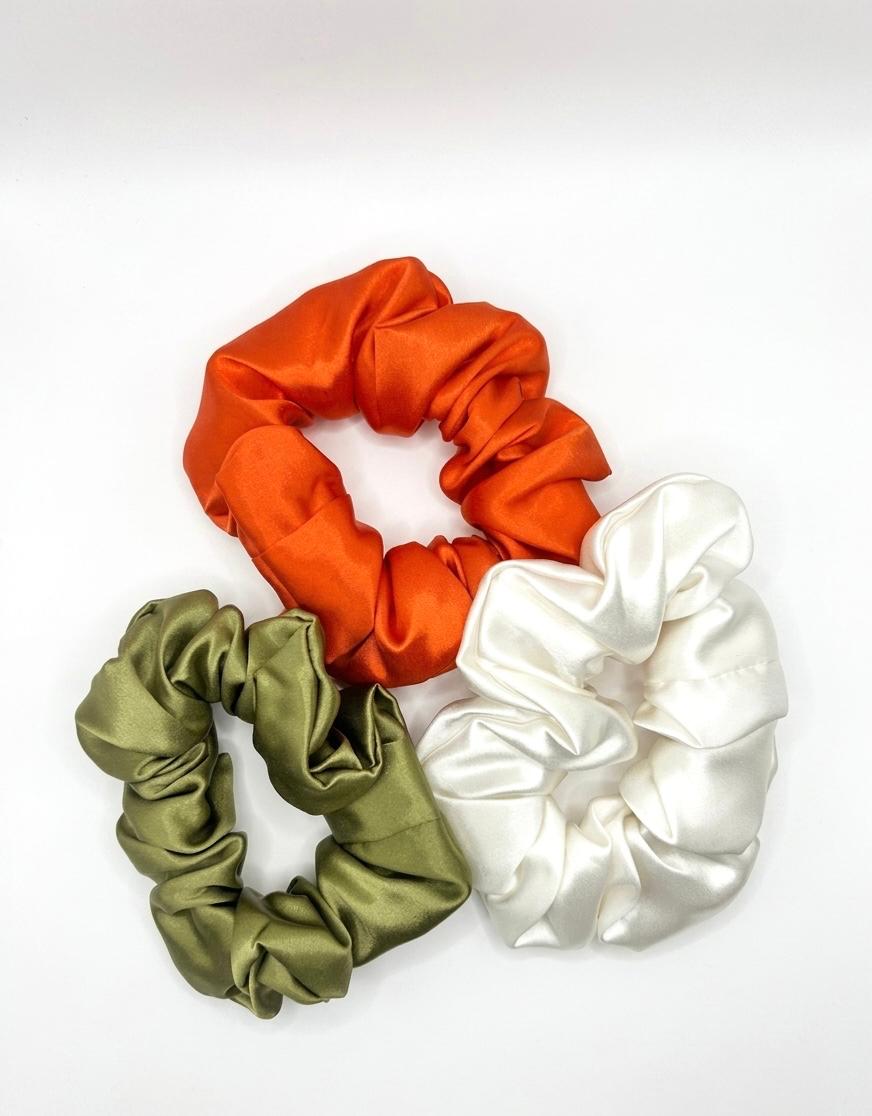 Middy Silk Scrunchie Set | Earthy Glow Trio