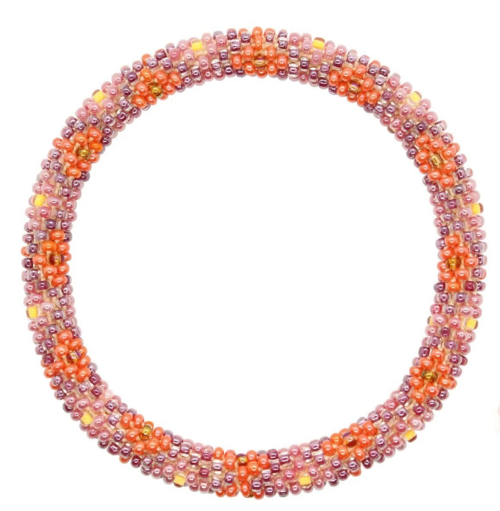 Handcrafted Glass Bead Bracelet - Peach Blossom 🌸