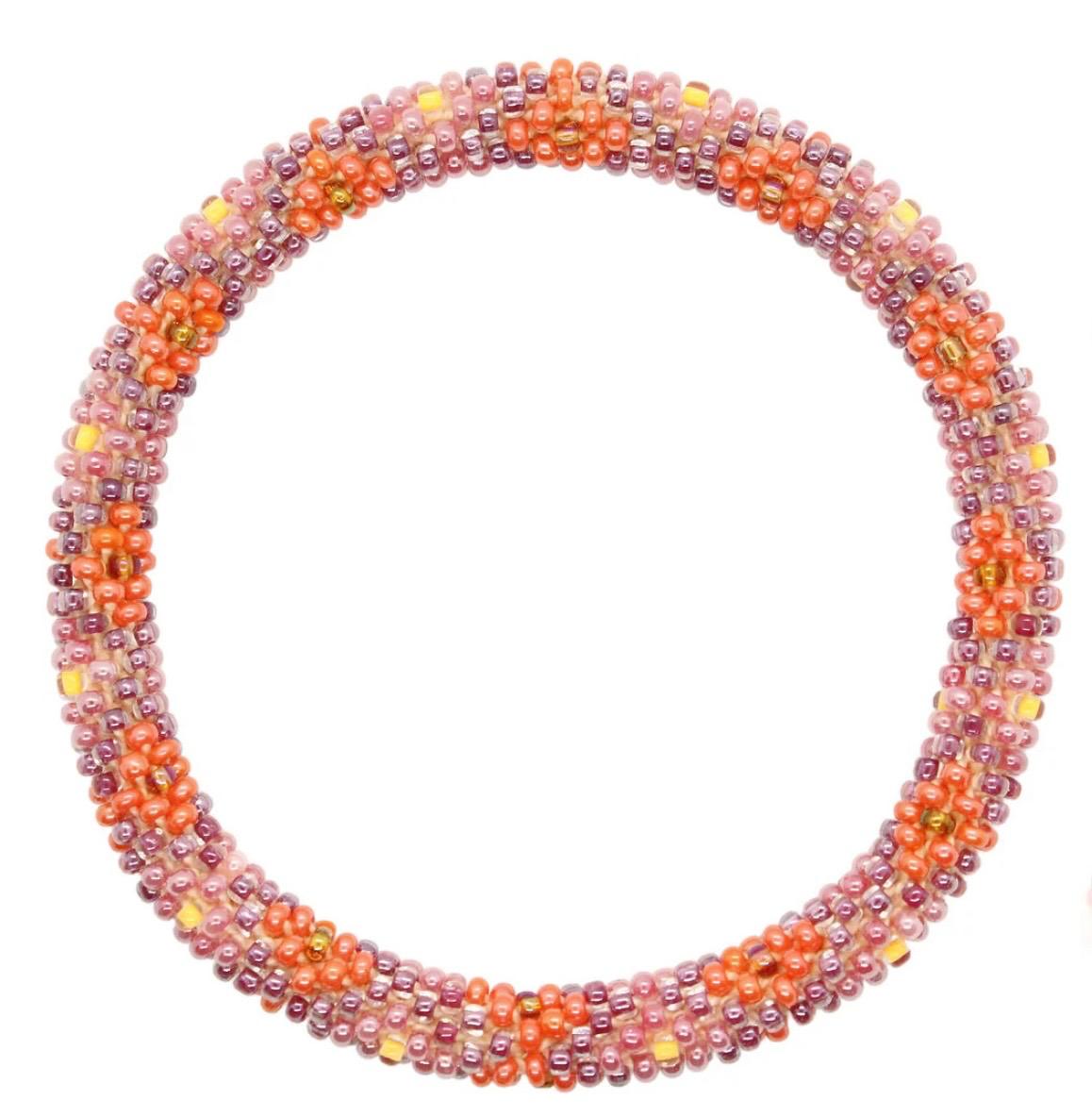 Handcrafted Glass Bead Bracelet - Peach Blossom 🌸