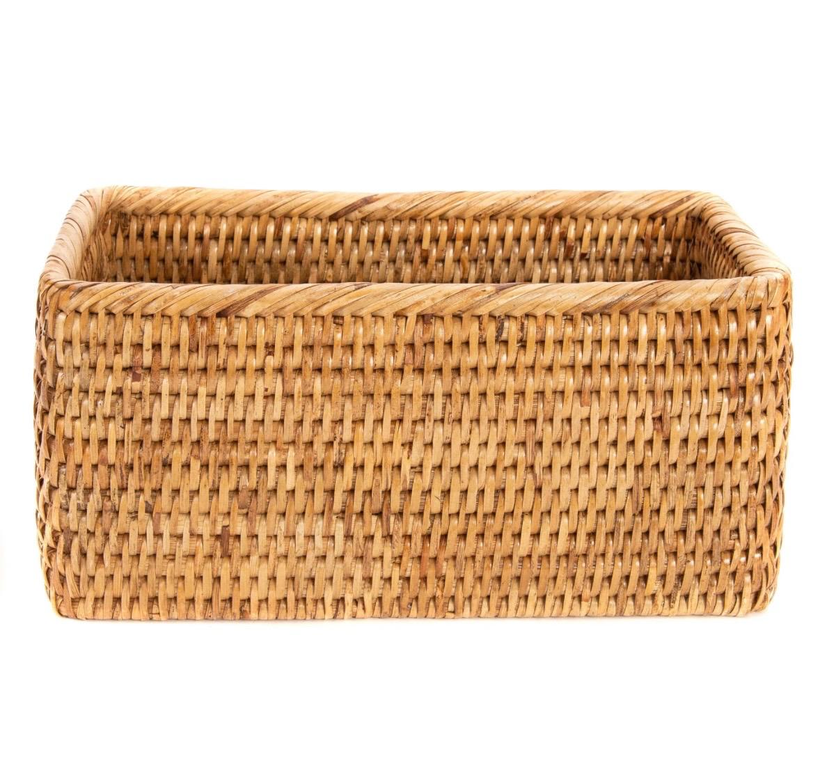 Honey Brown Rattan Narrow Rectangular Tray