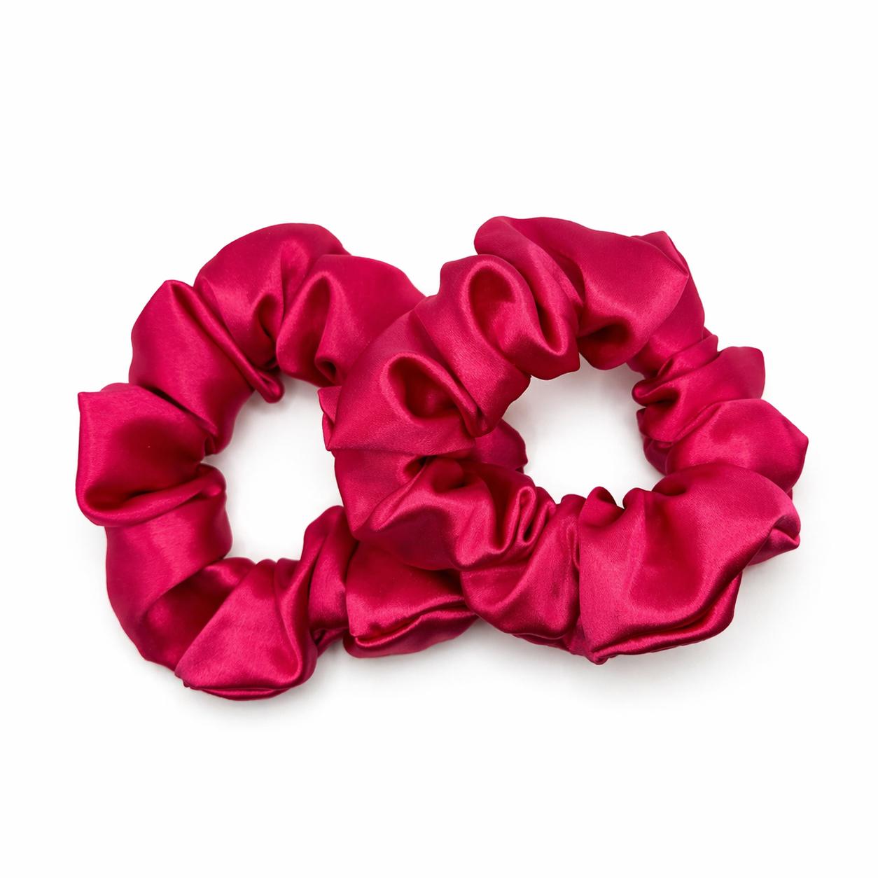 Silk Scrunchie Gift Duo | Deep Berry