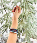 Handcrafted Glass Bead Bracelet Duo- SAPPHIRE MIST